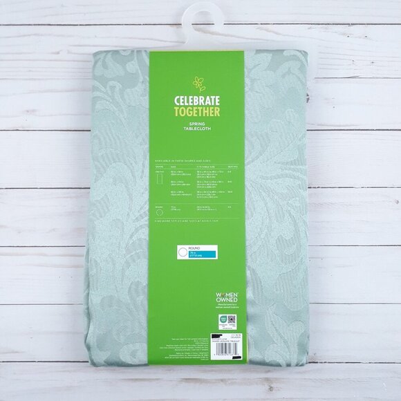 Fabric Tablecloth 70 Round Jacquard Damask Green Floral - Picture 3 of 3